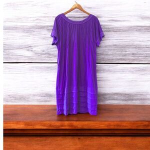 JAX Women Purple Sheath Kaftan Short Sleeves Dress Size 12